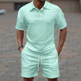 New Spring Solid Color Men's Two Piece Set Fashion Casual Loose Short Sleeve Tracksuit
