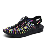 Unisex Women Flat Sandals Popular Fashionable Lightweight Comfortable Breathable Outdoor Men Casual Woven Sandals Shoes