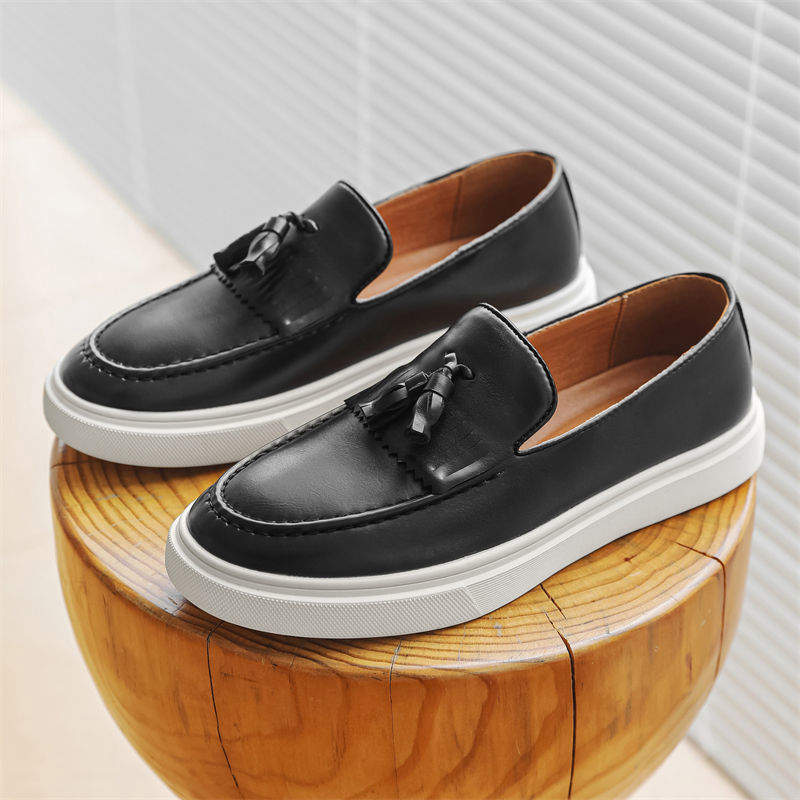 Handmade Classic PU Leather Dress Shoes for Men High Quality Tassel Loafers Casual Design Hot Selling Durable Slip on