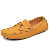 Genuine Leather Men Casual Shoes Loafers Moccasins Breathable Slip on Black Driving Shoes Plus Size