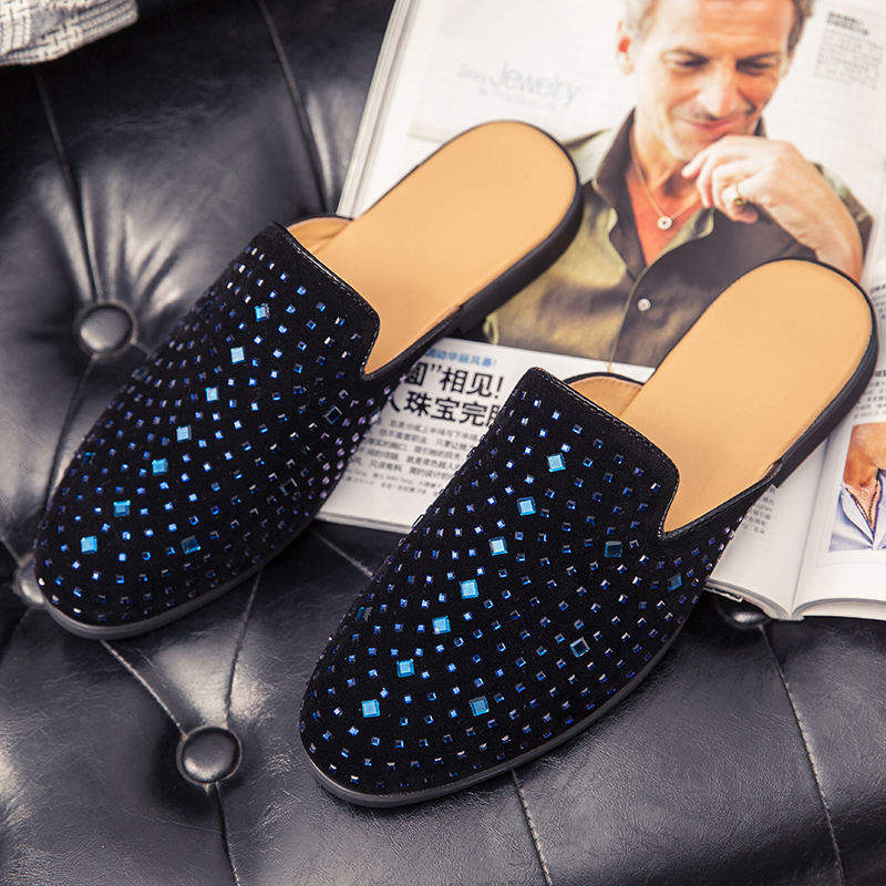 Classic Design Fashion Men Half Shoes Slip on Dress Shoes Casual Half Loafers Men