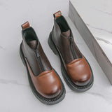 Round Toe Thick Sole Zip Closure Hot Selling Durable Wedding Formal Dress Shoes Classic Design Men Ankle Boots