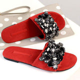 Elegant Diamond Rhinestone Ladies Flat Sandals - Wholesale Women's Fashion Footwear