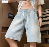 Summer Fashionable Men's Short Pants Laced Comfortable Shorts Simple Best-selling Denim Shorts
