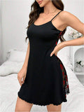 New European and American Style Sexy Set Women's Spaghetti Strap Slim Fit Comfort A-line Slip Dress