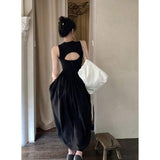 French Retro Sleeveless Dress Women's Summer New Design Sense High Waist Slim-Fit Long Dress