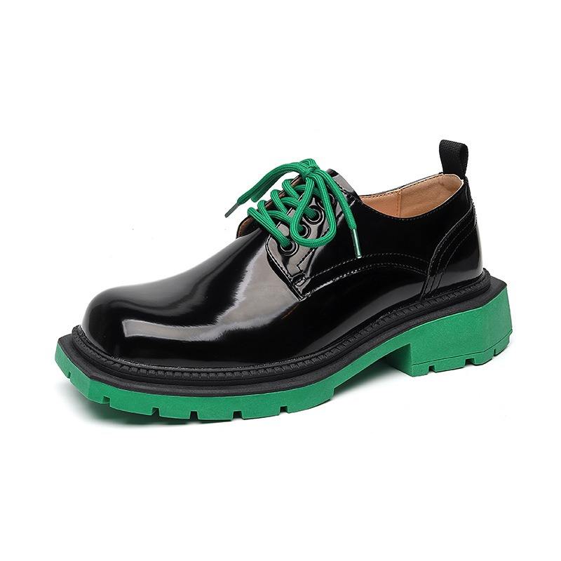 Square Toe Green Outsole Good Looking Fashion Wedding Dress Shoes Classic Formal Height Increasing Men Lace up