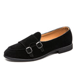 Double Monk Strap Loafers Comfortable Durable Fashion Classic Design Casual Men Dress Shoes