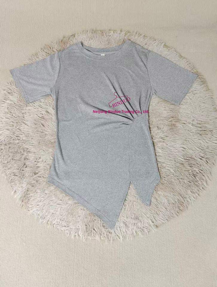 Irregular T-shirt Women's 2025 Summer New Korean-style Tight High Waist T-shirt Women's T-shirts