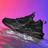 New Men Black Running Shoes with Cushioned Sole and Unique Geometric Design for Ultimate Comfort and Performance in Sports