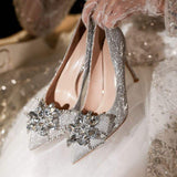 Wedding Chaussure Fashion Crystal Rhinestone Luxury High Covering Stiletto Gold Heels for Women