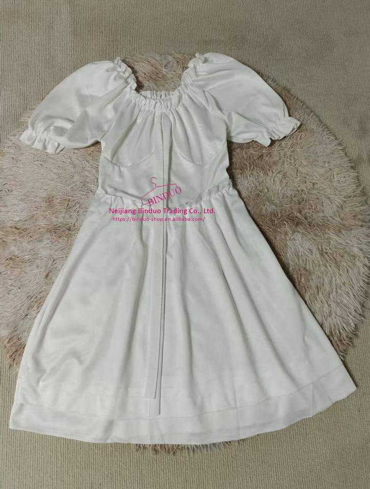 Square Collar Dress Innocent - Seductive Style Women's Dresses Puff Sleeve Waist Skirt