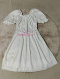 Square Collar Dress Innocent - Seductive Style Women's Dresses Puff Sleeve Waist Skirt