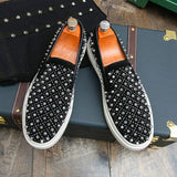 Rivet Upper Classic Design Lightweight Durable Handsome Casual Daily Men Dress Shoes Slip on