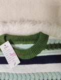 Men's Retro Round Neck Striped Knitted Sweater Lazy Trendy Fall and Winter Thickened Sweater Autumn Patchwork Sweater