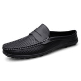 Breathable Lightweight Summer Outdoor Comfortable Walking Shoes Classic White Color Durable Men Casual Half Loafer Shoes