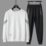 Men's New Round Neck Sweatshirt Sports Casual Suit Men's Loose All-match Sportswear Trendy Two-piece Set