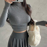Mock Turtleneck Long Sleeve Base Shirt Return to the Ancients Long-sleeved Top Sex Appeal Long Sleeve T-shirt
