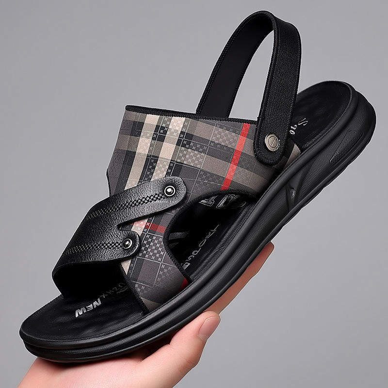Summer High Quality Arabics Sandals Breathable Genuine Leather Arab Sandals Men Sandale Slippers