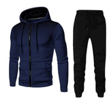 Trendy Autumn Hoodies Sweatsuit Casual Sport Trousers and Hoodie Zipper Jogger Set Streetwear Tracksuit Two Piece Sets for Men