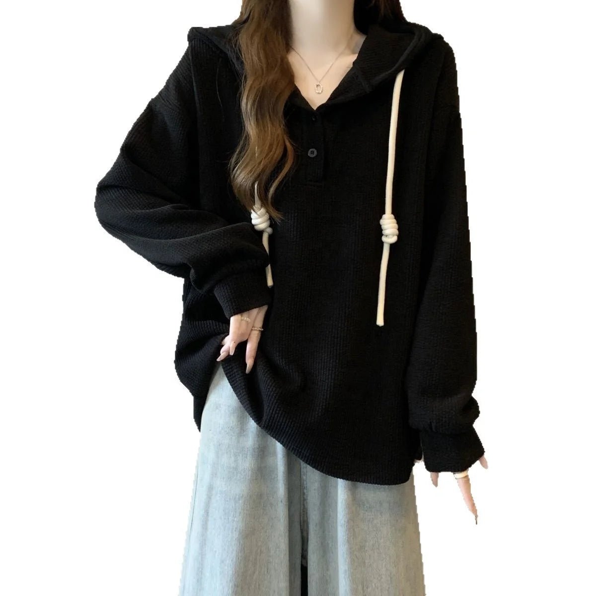 4xl Large Size Hooded Top Women's 2025 Autumn and Winter New Loose Slim Fashionable Long Sleeve Hoodie for Women - Zeprah