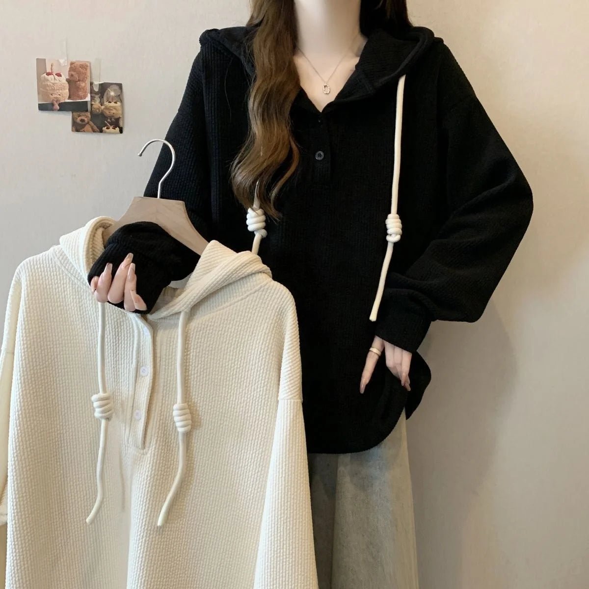 4xl Large Size Hooded Top Women's 2025 Autumn and Winter New Loose Slim Fashionable Long Sleeve Hoodie for Women - Zeprah
