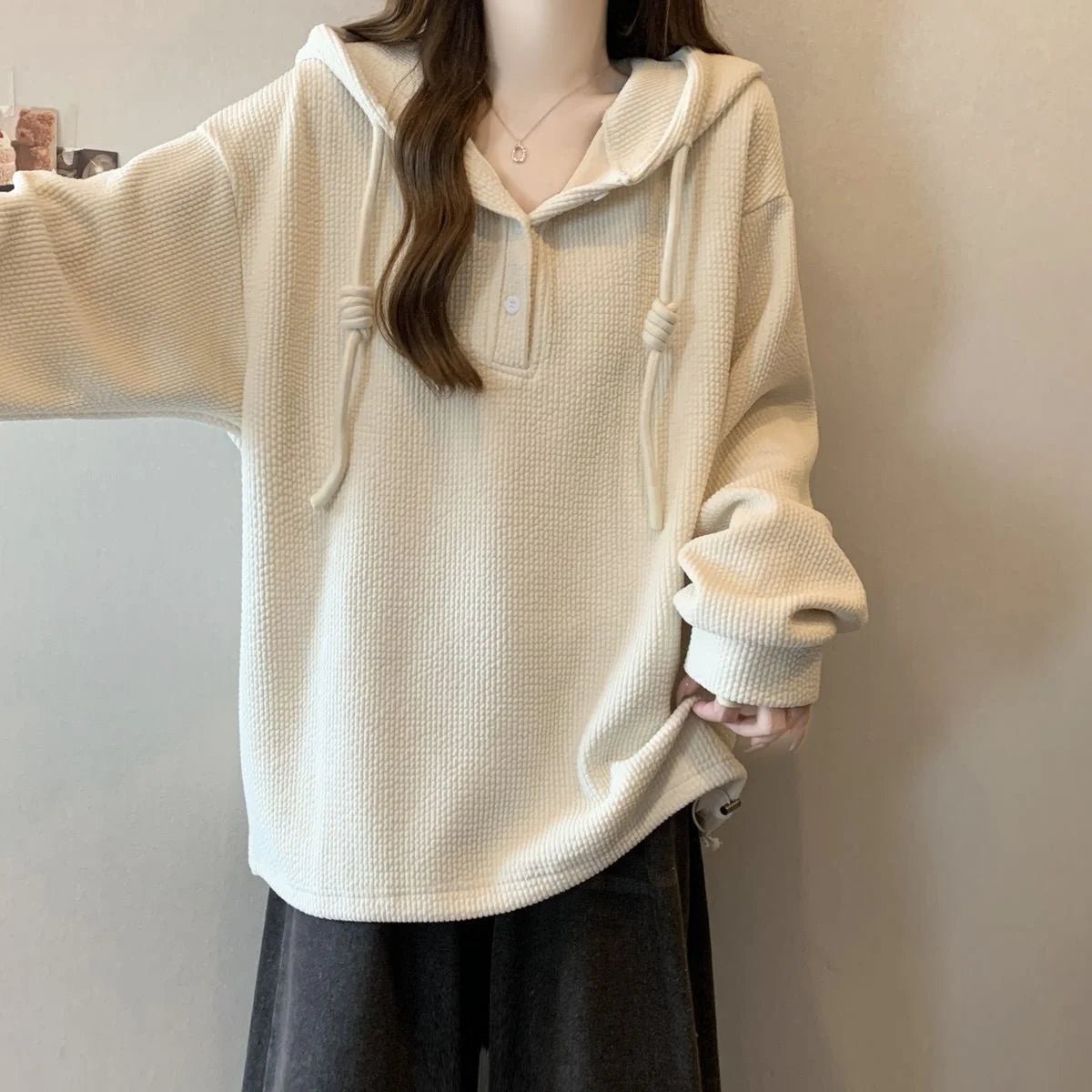 4xl Large Size Hooded Top Women's 2025 Autumn and Winter New Loose Slim Fashionable Long Sleeve Hoodie for Women - Zeprah