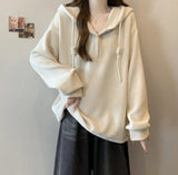 4xl Large Size Hooded Top Women's 2025 Autumn and Winter New Loose Slim Fashionable Long Sleeve Hoodie for Women - Zeprah