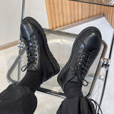 Classic Design Hot Selling Ankle High Genuine Leather Boots Comfortable Lace up Cowhide Ankle Black Leather Boots for Men
