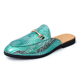 Summer Casual Lightweight Comfortable Slippers Backless Classic Design Patent Leather Men Half Shoes