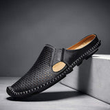 Summer Breathable Good Quality Cook Original Real Leather Slippers Durable Fashion Design Men Genuine Leather Shoes