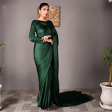 Stitched Long Pallu Silk Saree With Blouse,Petticoat