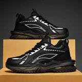 Blank Leather Men Stylish Black White Running Sneakers with Sleek Design and Durable Sole for Sports and Casual Wear