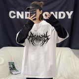 Printed Long Sleeve T-shirt Loose-fit Long-sleeved Top Unique Long Sleeve Short Top