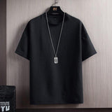 Men Solid Color Oversized Short Sleeve T Shirt Loose Crew Neck Casual Basic Tops