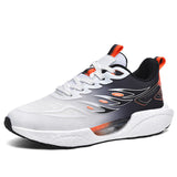 Breathable Gradient Color Flame Pattern Athletic Shoes with Ergonomic Arch Support for Men Women Sports Casual Wear