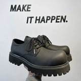 Thick Sole Round Toe White Yellow Color Dress Shoes Lace up Durable Good Quality Handsome Daily Casual Men Derby Shoes