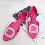 Women's Elegant Slingback Pumps in Polka Dot Design, Fashionable Flat Shoes