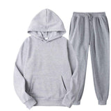 2025 New Solid Color Cross-border Turtleneck Sweater Sports Suit Sweater Suit Fashion Fleece Men's Hoodie
