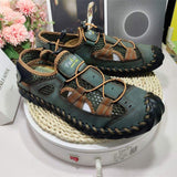 Comfortable Soft Upper Good Quality Summer Beach Fun Men Pure Leather Sandals