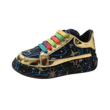 New Trendy Lady Unique Casual Shoes Flat Diamond Sequined Cloth Trainers for Women Sneakers Women