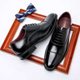 Sophisticated Brogue Lace-Ups: Heavy-Duty Leather Dress Shoes with Arch Support Quality Wedding Shoes