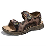 Full Grain Leather Upper Good Quality Open Toe Summer Casual Pure Genuine Leather Sandals for Men