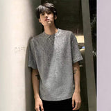 Men's Streetwear-Inspired Relaxed Fit Striped T-Shirt, Durable Casual Relaxed Fit Men's Crew Neck T-Shirt