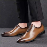 Sophisticated Brogue Lace-Ups: Wholecut Cowhide Leather Wedding Business Men Dress Shoes