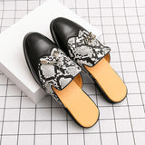Latest Design Tassel Loafers Snake Pattern Cool Breathable Durable Men Summer Slippers Shoes