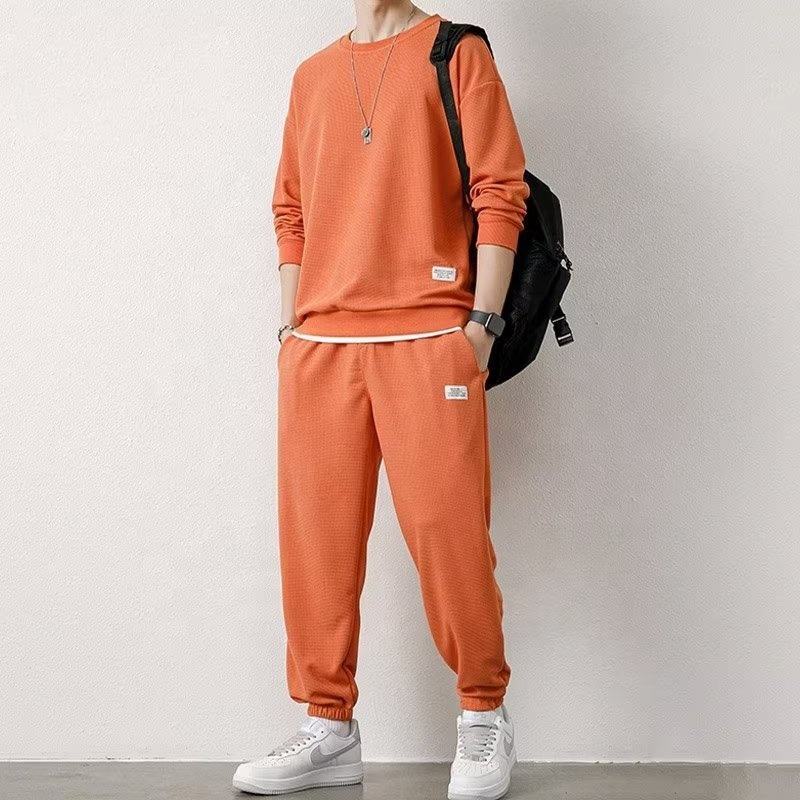 Loose Casual Autumn and Winter Men's Set New Round Neck Men's Sweatshirt Set