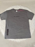 Men's 230g Cotton Oversized Washed Gray T-Shirt with Letter Print, Casual Streetwear Tee