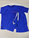 American Style Letter Print Men Casual Sports Set Loose Hip Hop Short Sleeve T Shirt Shorts Two Piece Outfit