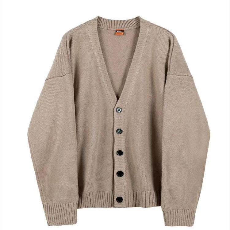 Men Knit Cardigan Oversized Loose Button Down Waffle Knit Sweater Coat Casual Daily Street Outerwear